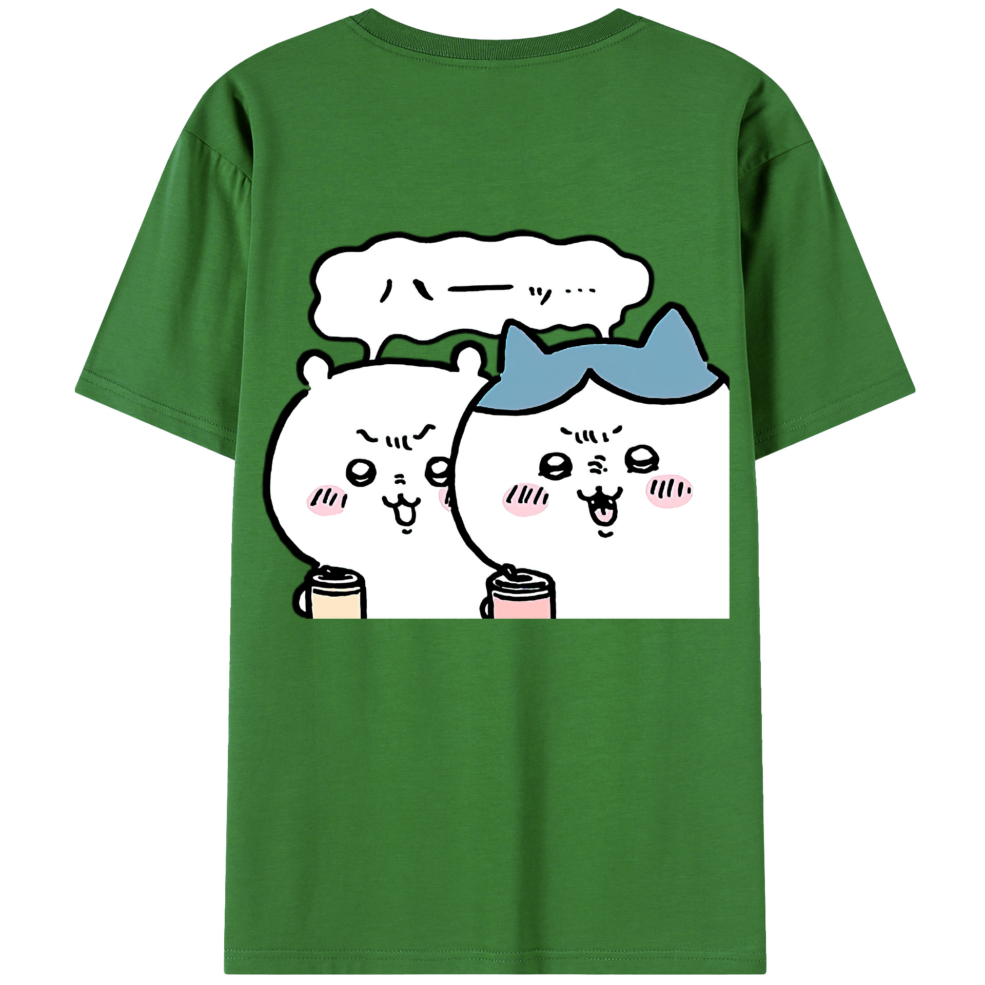 （画像用） ちいかわ ハチワレ Chii-kawa hachiware レディース半袖Tシャツ(バックプリント)